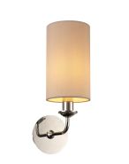DK0015  Banyan Wall Lamp 1 Light Polished Chrome, Nude Beige/Moonlight